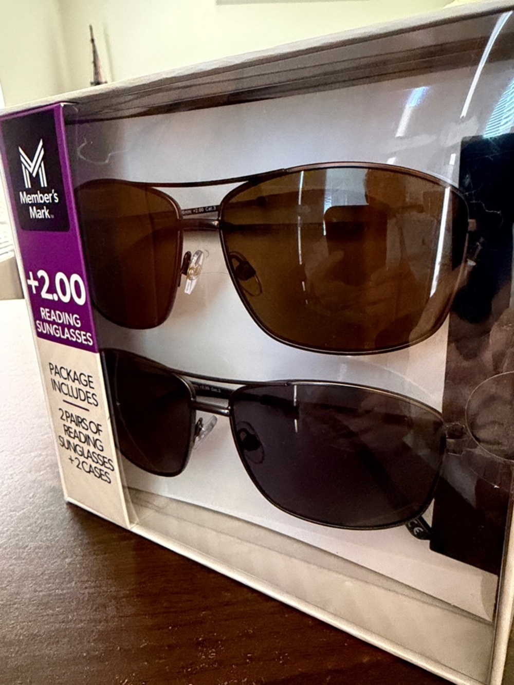 Member's Mark +2.00 Reading Sunglasses - Brown & Dark Brown Lenses navigator